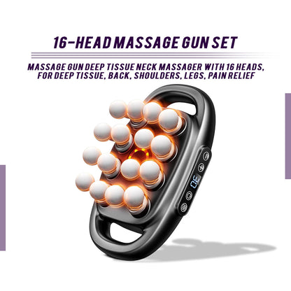 16-Head Deep Tissue Massage Gun