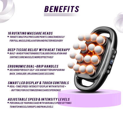 16-Head Deep Tissue Massage Gun