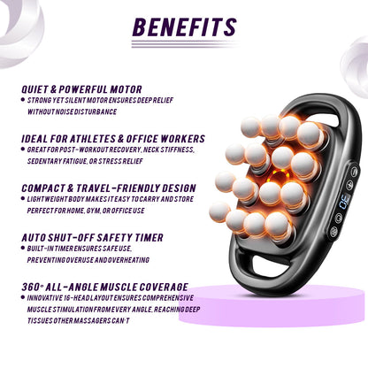 16-Head Deep Tissue Massage Gun