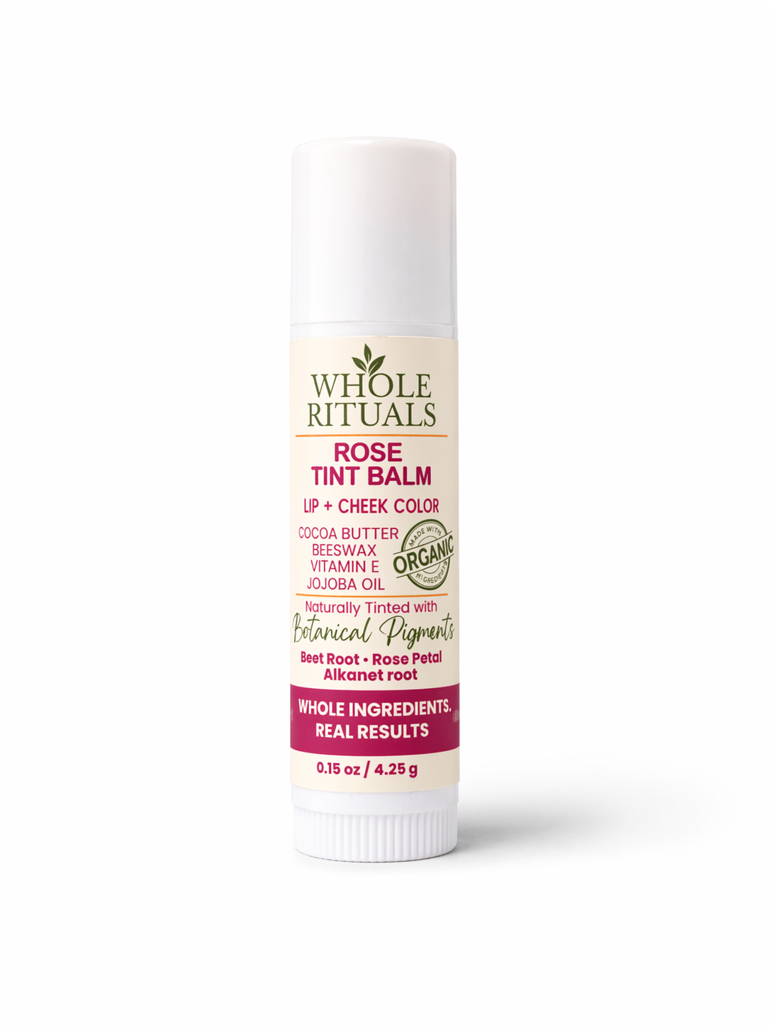 Whole Rituals lip balm on a white background