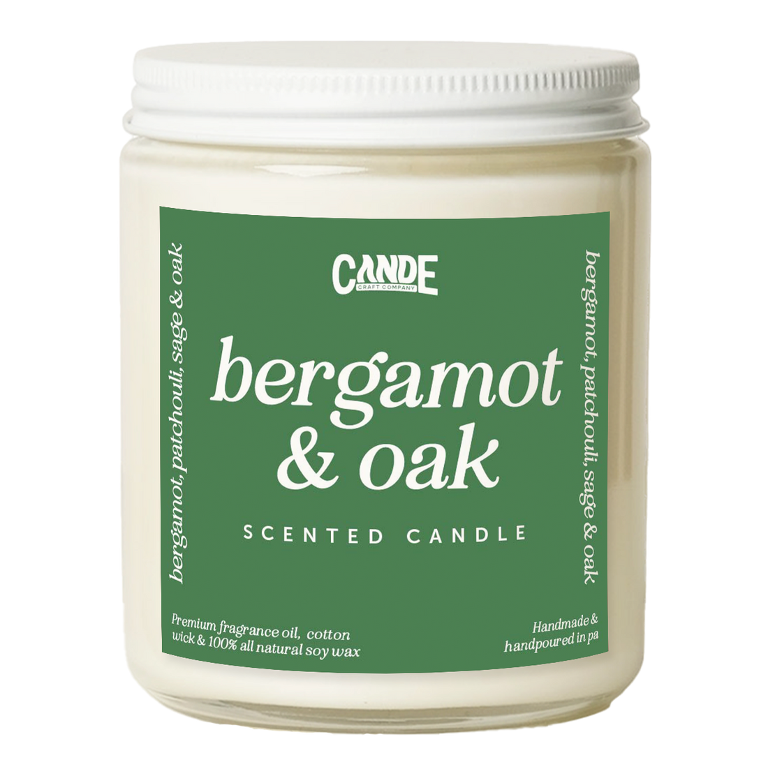 Bergamot &amp; Oak Scented Candle