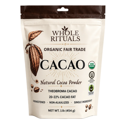 Organic Cacao Powder 1 lb – Fair Trade, Unsweetened, Non-Alkalized Natural Cocoa