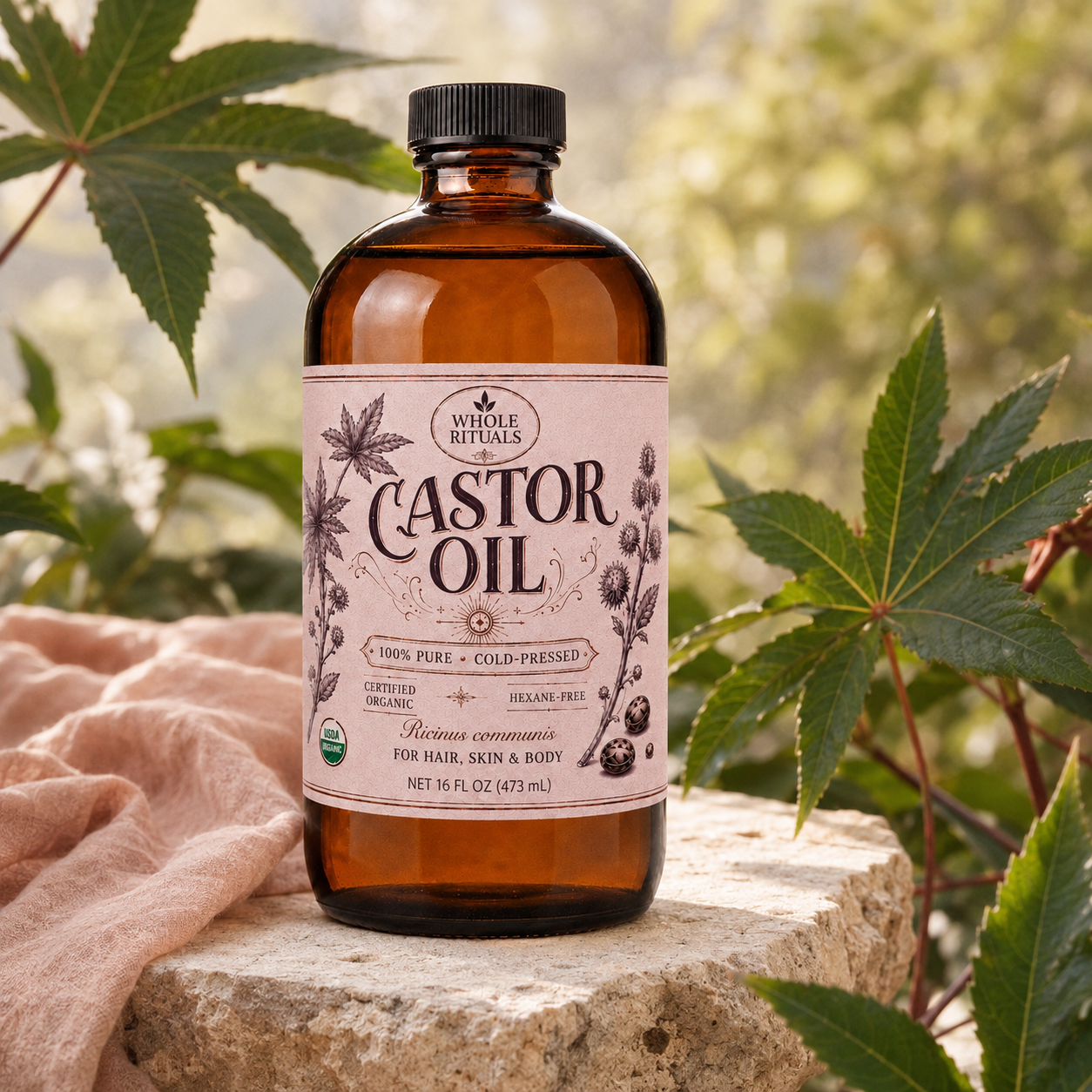 Organic Castor Oil – Cold-Pressed &amp; Hexane-Free