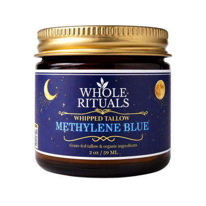 Jar of Whole Rituals Whipped Tallow Methylene Blue on a white background