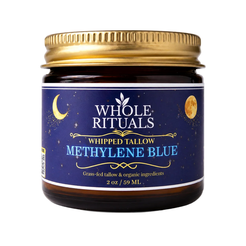Jar of Whole Rituals Whipped Tallow Methylene Blue on a white background