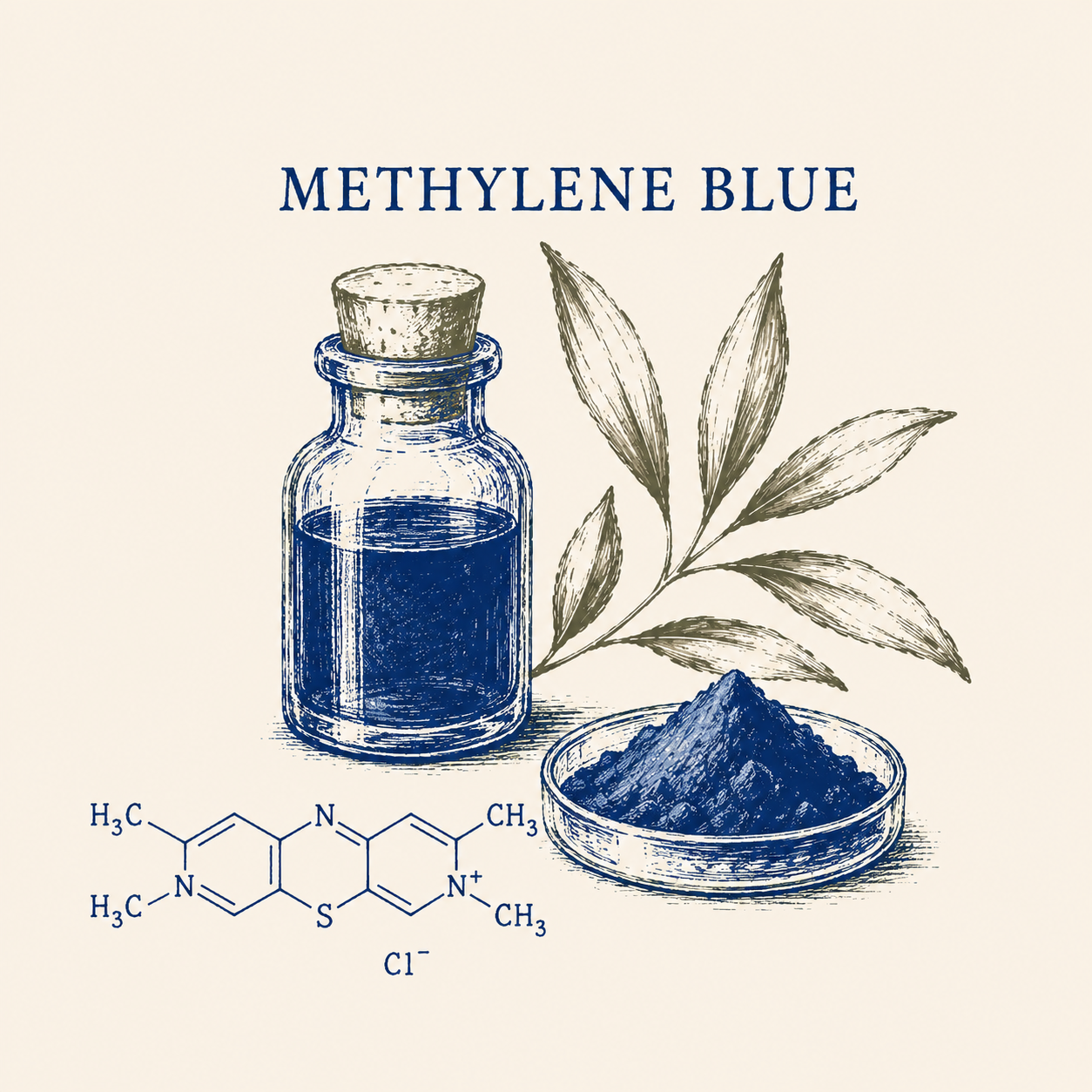 <div class="metafield-rich_text_field"><p><strong>Mitochondrial support and skin vitality</strong></p><p>Methylene blue is a unique compound studied for its ability to support cellular energy and mitochondrial function. In topical formulations, it helps promote skin vitality, support antioxidant activity, and protect the skin from oxidative stress. Its distinctive blue color reflects its powerful role in supporting cellular health and skin resilience.</p></div>