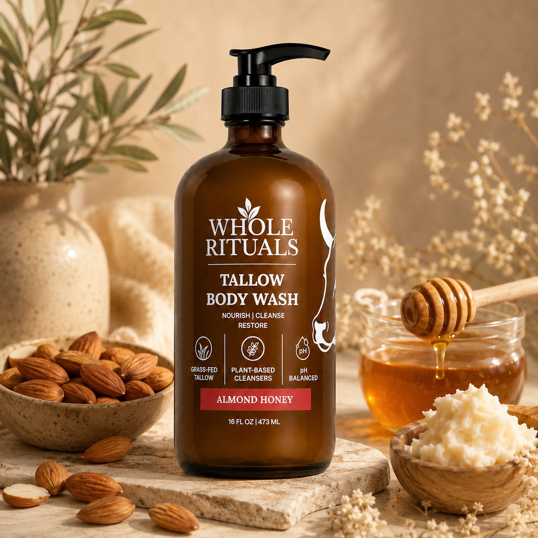 Almond Honey Body Duo – Tallow Body Wash + Citrus Tallow Balm