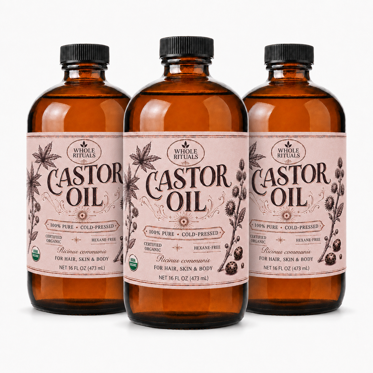 Organic Castor Oil – Cold-Pressed &amp; Hexane-Free