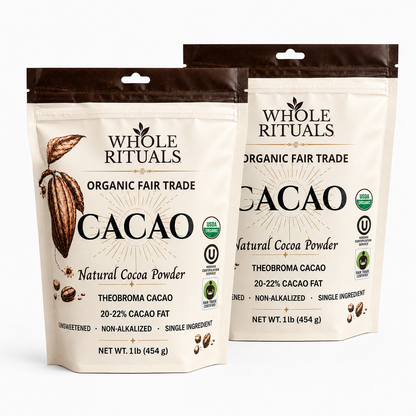 Organic Cacao Powder 1 lb – Fair Trade, Unsweetened, Non-Alkalized Natural Cocoa