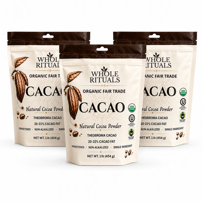 Organic Cacao Powder 1 lb – Fair Trade, Unsweetened, Non-Alkalized Natural Cocoa
