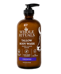 Brown bottle of Whole Rituals Tallow Body Wash on a white background