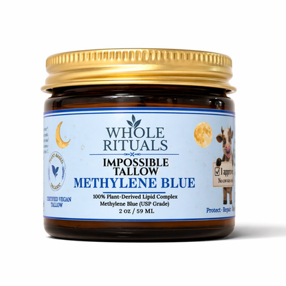Jar of Whole Rituals Impossible Tallow Methylene Blue on a white background