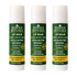 Three Whole Rituals lip balms on a white background