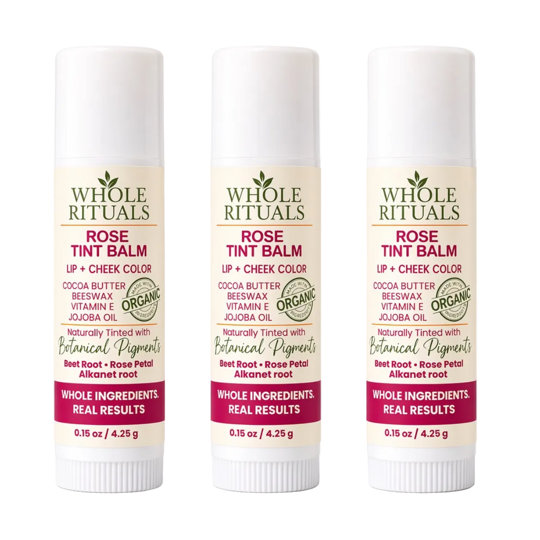 Whole Rituals Rose Tint Balm – lip and cheek color on a white background